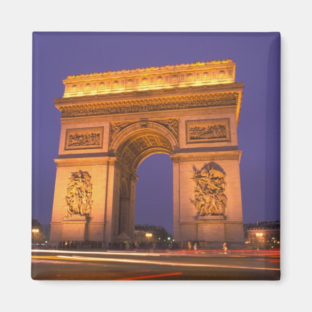 France, Paris, Arc de Triomphe at dusk. Magnet (Front)