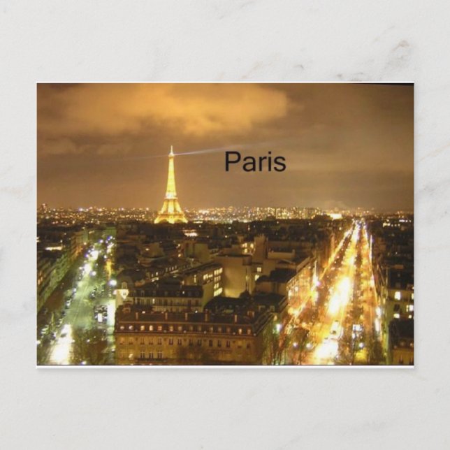 France Paris at night Eiffel Tower (by St.K) Postcard (Front)