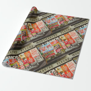 France Paris Cityscape Montmartre Fleurs Area Wrapping Paper