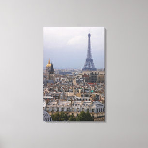 France, Paris, cityscape with Eiffel Tower Canvas Print