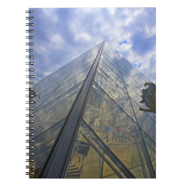France, Paris. Clouds reflect off the Louvre Notebook (Front)