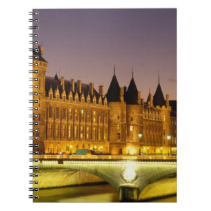 France, Paris, Conciergerie and river Seine at Notebook