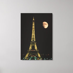 France, Paris. Eiffel Tower at night with Canvas Print
