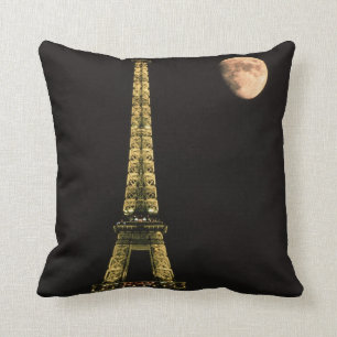 France, Paris. Eiffel Tower at night with Throw Pillow