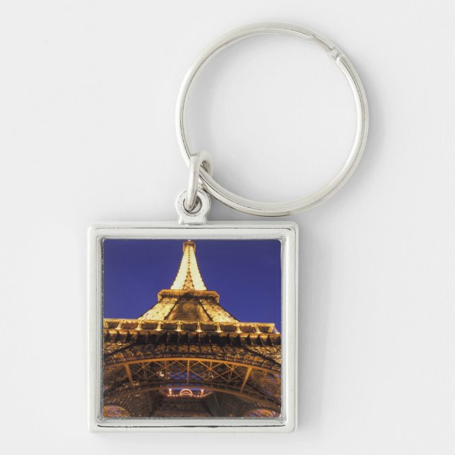 FRANCE, Paris Eiffel Tower, evening view Keychain (Front)