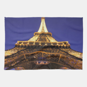 FRANCE, Paris Eiffel Tower, evening view Kitchen Towel