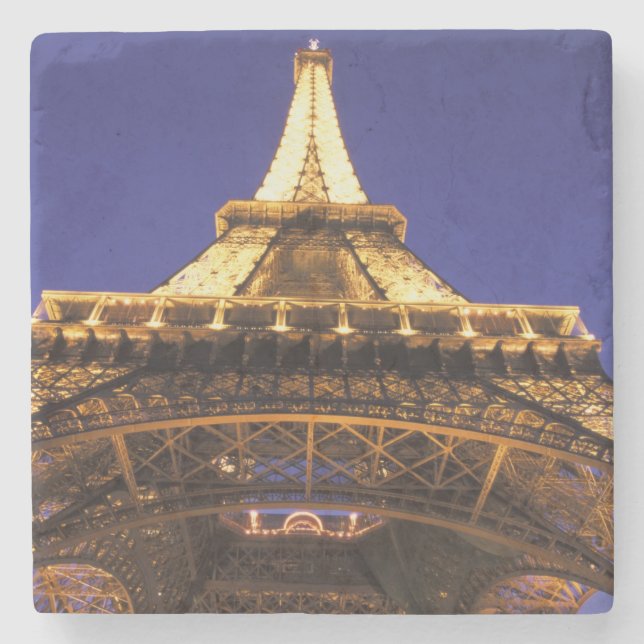 FRANCE, Paris Eiffel Tower, evening view Stone Coaster (Front)