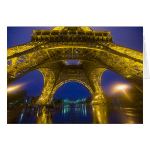 France, Paris. Eiffel Tower illuminated at