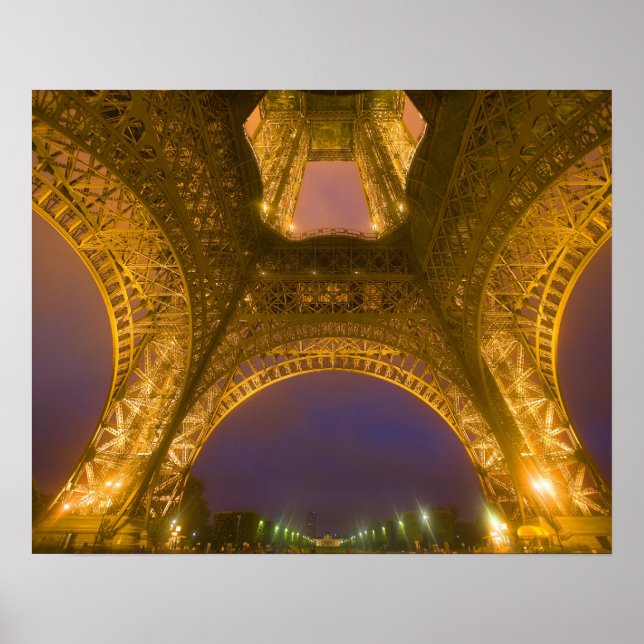France, Paris. Eiffel Tower illuminated at 2 Poster (Front)
