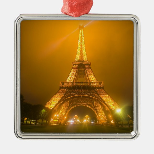 France, Paris. Eiffel Tower illuminated at 3 Metal Ornament (Front)