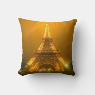 France, Paris. Eiffel Tower illuminated at 3 Throw Pillow