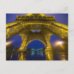 France, Paris. Eiffel Tower illuminated at Postcard