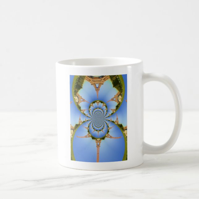 France Paris Eiffel Tower Kaleidoscope Blue Lovely Coffee Mug (Right)