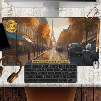 France Paris Eiffel Tower Painting Desk Mat