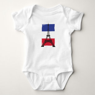 France Paris French Flag Baby Bodysuit