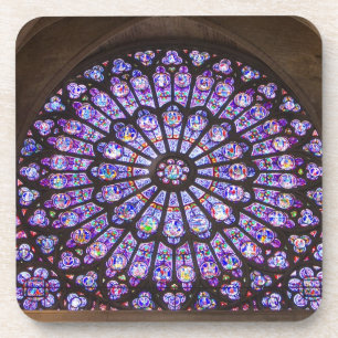 France, Paris. Interior detail of stained glass Coaster