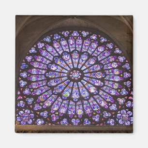 France, Paris. Interior detail of stained glass Magnet