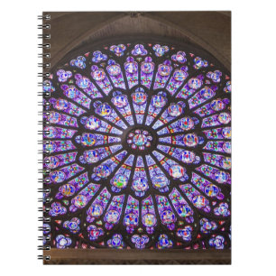 France, Paris. Interior detail of stained glass Notebook