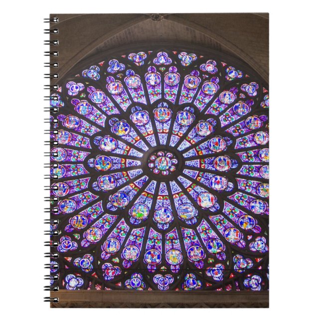 France, Paris. Interior detail of stained glass Notebook (Front)