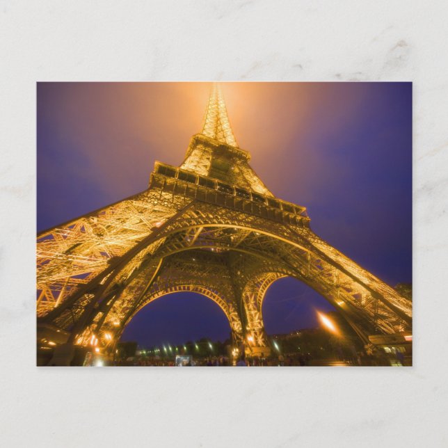 France, Paris. Looking up from base of Eiffel Postcard (Front)