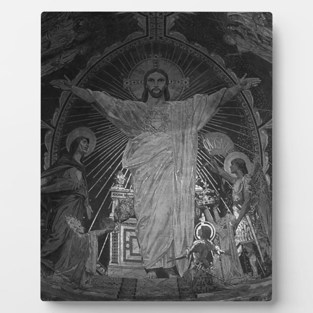 France Paris Main mosaic Sacred Heart jesus 1970 Plaque (Front)