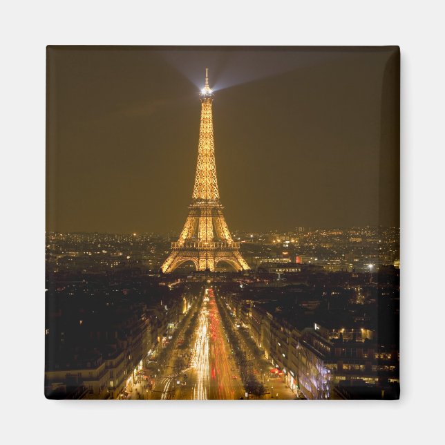 France, Paris. Nighttime view of Eiffel Tower Magnet (Front)