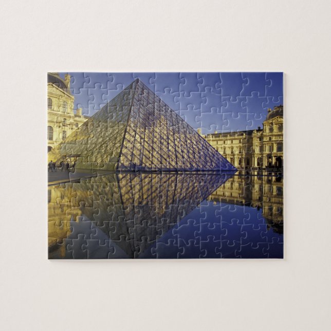 FRANCE, Paris Reflection, Pyramid. The Louvre Jigsaw Puzzle (Horizontal)