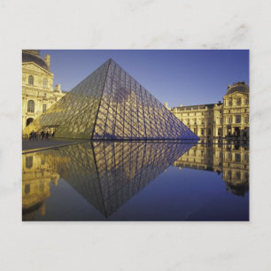 FRANCE, Paris Reflection, Pyramid. The Louvre Postcard