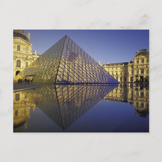 FRANCE, Paris Reflection, Pyramid. The Louvre Postcard (Front)