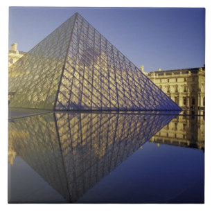 FRANCE, Paris Reflection, Pyramid. The Louvre Tile