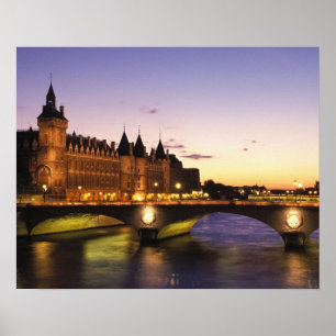 France, Paris, River Seine and Conciergerie at Poster