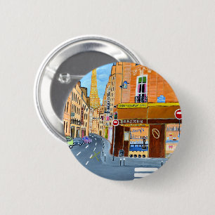France, Paris,Rue Dominique 2 Inch Round Button