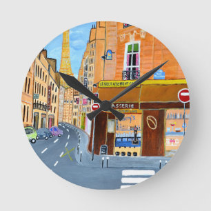 France, Paris,Rue Dominique Round Clock