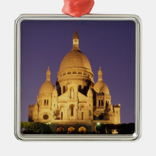 France, Paris, SacrÃ©-Coeur at dusk. Metal Ornament