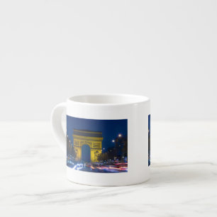 France, Paris. The Arc de Triomphe and the Espresso Cup