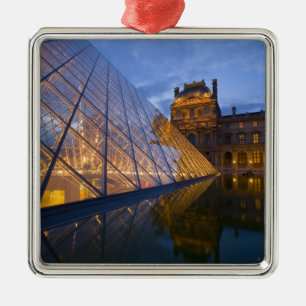 France, Paris. The Louvre at twilight. Credit 3 Metal Ornament