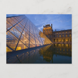 France, Paris. The Louvre at twilight. Credit 3 Postcard