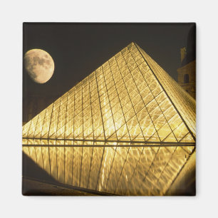 France, Paris, The Louvre Museum, Nighttime Magnet