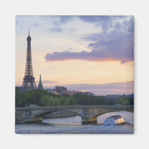 France,Paris,tour boat on River Seine,Eiffel Magnet