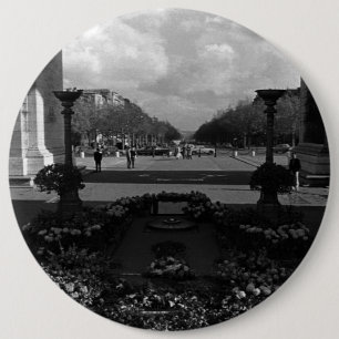 France Paris Triumphal arch Unknown soldier 6 Inch Round Button