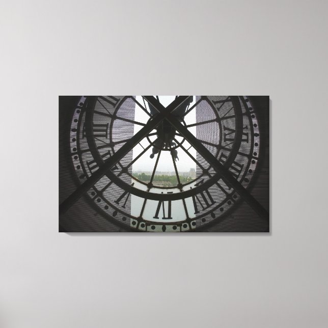 France, Paris. View across Seine River through Canvas Print (Front)