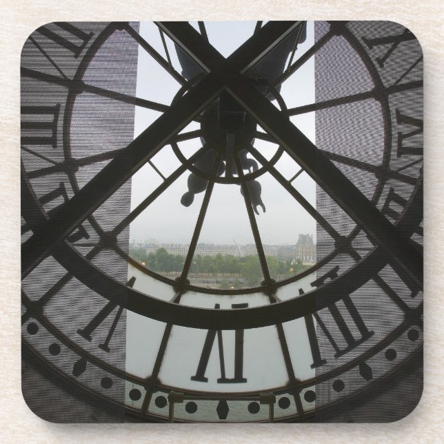 France, Paris. View across Seine River through Coaster (Front)