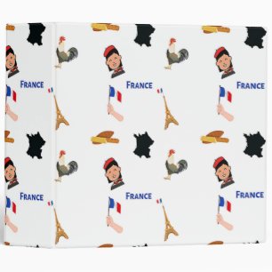 France pattern on white binder