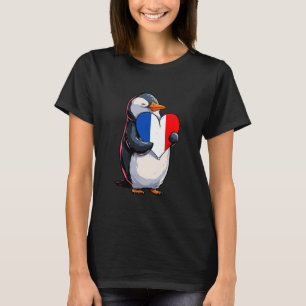 France Penguin Heart French Flag French Roots Fren T-Shirt