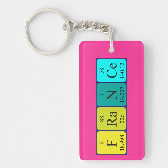 France periodic table name keyring (Front)