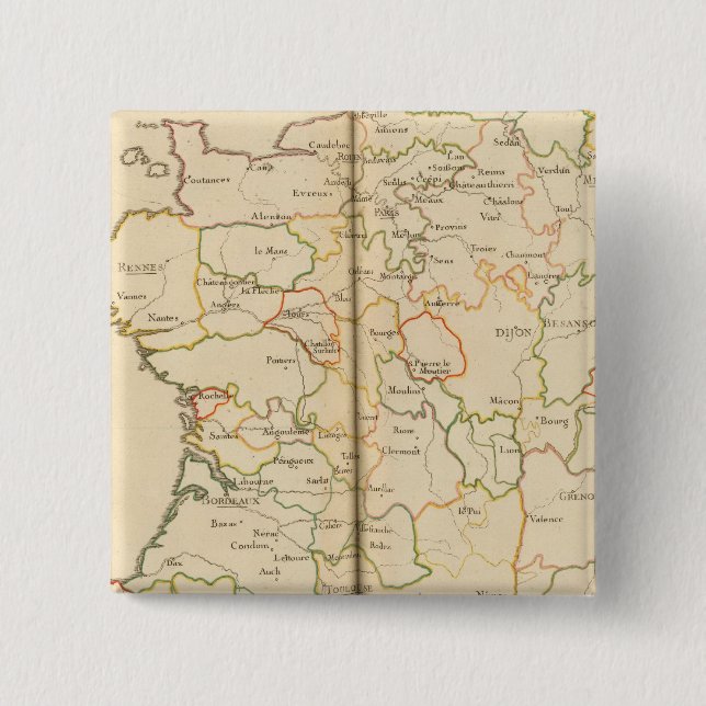 France President 2 Inch Square Button (Front)