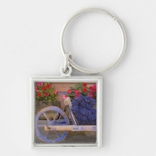 France, Provence, Sault. Old wooden cart with Keychain