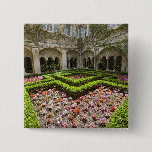 France, Provence, St. Remy-de-Provence. Garden 2 Inch Square Button