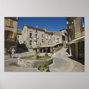 France, Provence, Valensole. Tourists explore Poster