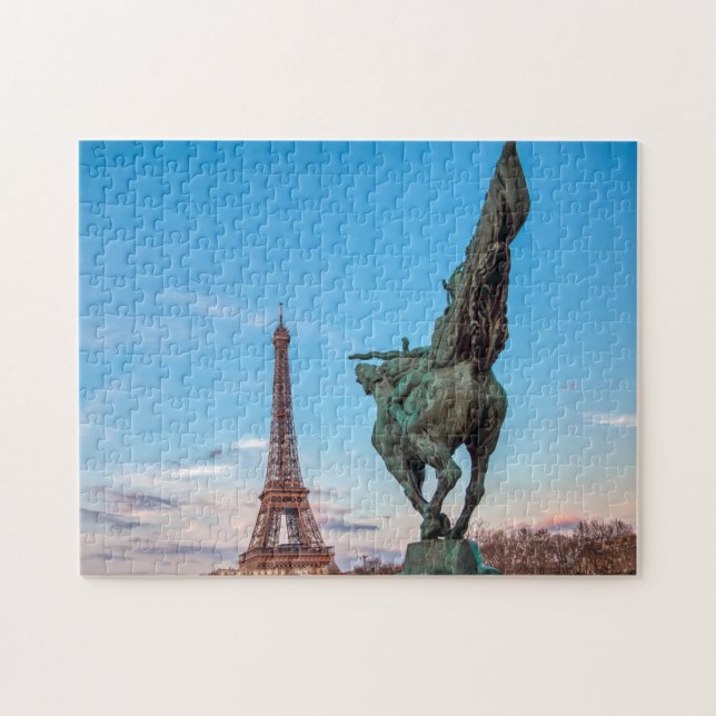 France Reborn Statue on Pont de Bir-Hakeim - Paris Jigsaw Puzzle (Horizontal)